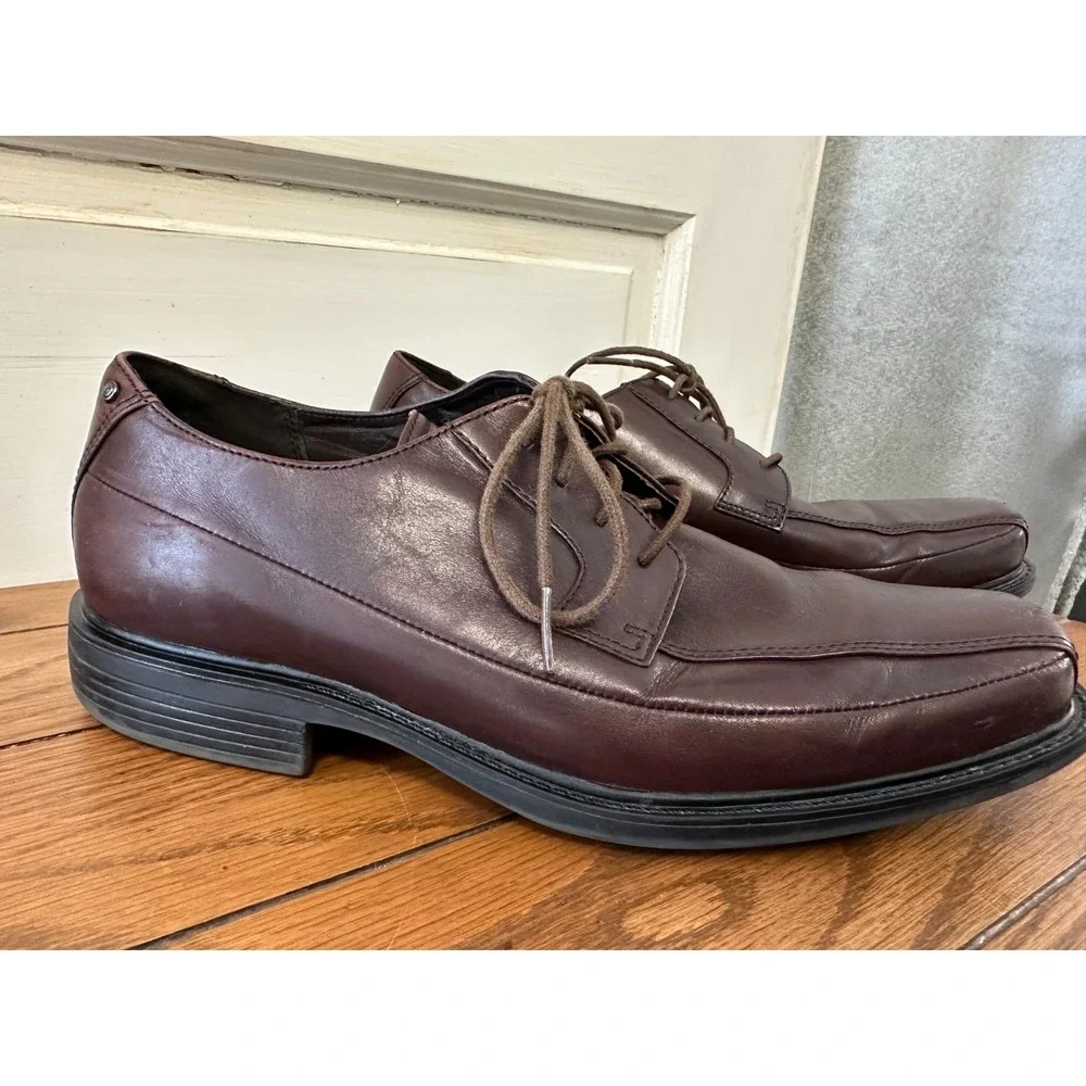 Rockport Shoes‎ Mens Size 9M Brown Leather K70881 Lace Up Square Toe Dressy